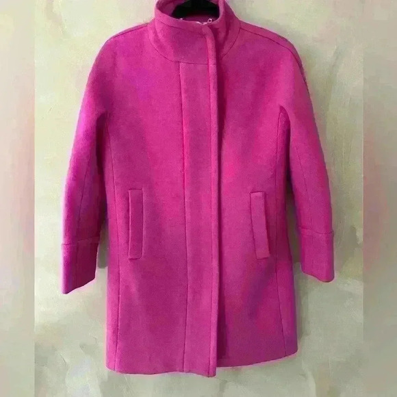 J.Crew Hot Pink  Wool Coat - Picture 3 of 14